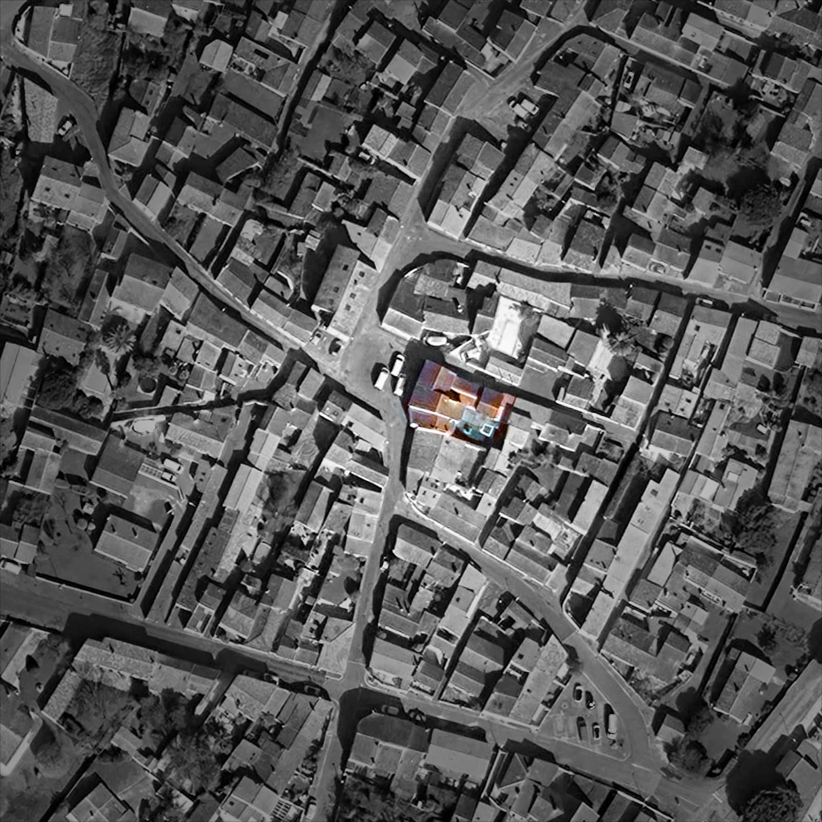 plan masse de la maison dans le contexte urbain de l'ile d'oléron