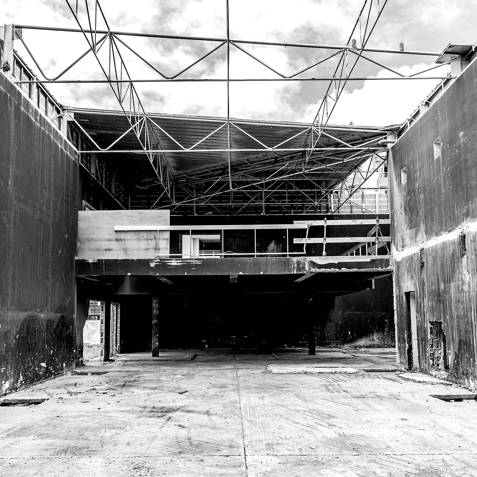 photo de la structure interne du bâtiment avec réhabilitation