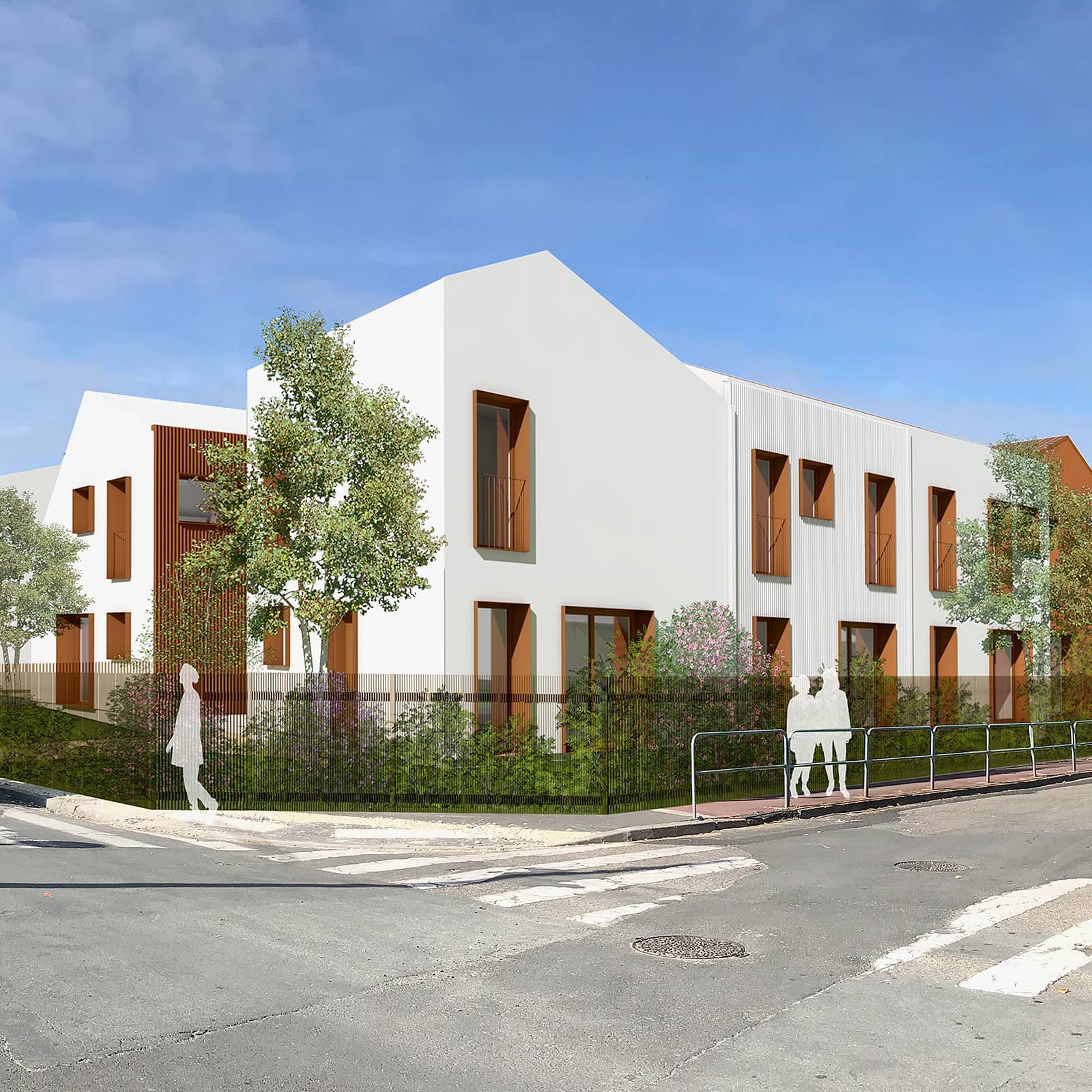 Vue des façades depuis la rue
