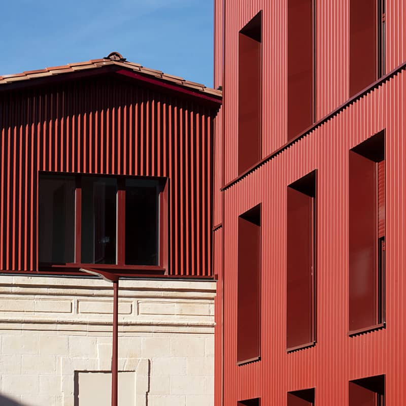 Perspective des façades, réhabilitation de l'ancien